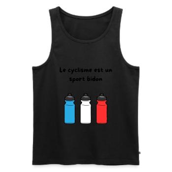 Le cyclisme est un sport bidon - Débardeur bio Premium Homme - noir - Devant - AI Model Male 178 light (178cm)