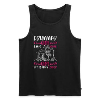 DrummerGirl Like A Normal Girl But So Much Louder2 - Débardeur bio Premium Homme - noir - Devant - Michal (187cm)