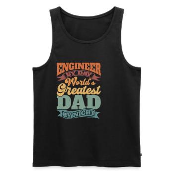Engineer By Day, World's Greatest Dad By Night - Men's Premium Organic Tank Top - black - Front - Michal (187cm)