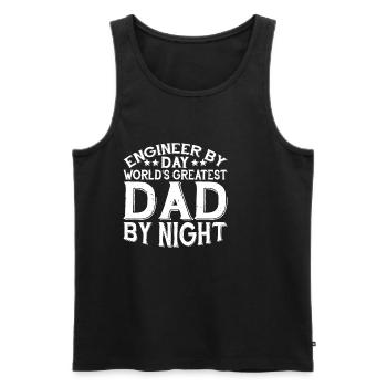 Engineer By Day, World's Greatest Dad By Night 3 - Men's Premium Organic Tank Top - black - Front - Michal (187cm)