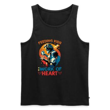 Feeding Kids Is A Work Of Heart 5 - Männer Premium Bio Tank Top - Schwarz - Vorne - Michal (187cm)
