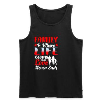 Family Is Where Life Begins And Love Never Ends 3 - Männer Premium Bio Tank Top - Schwarz - Vorne - Michal (187cm)