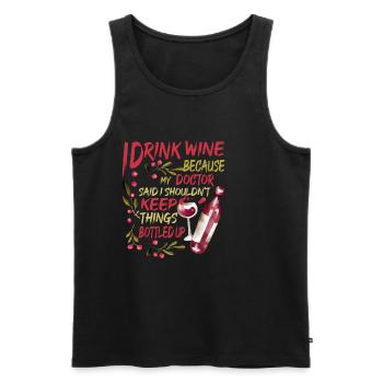 My Doctor Said I Shouldn't Keep Things Bottled Up2 - Männer Premium Bio Tank Top - Schwarz - Vorne - Michal (187cm)