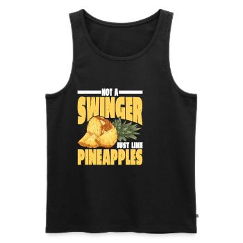 Not A Swinger, Just Like Pineapples - Men's Premium Organic Tank Top - black - Front - AI Model Male 178 light (178cm)