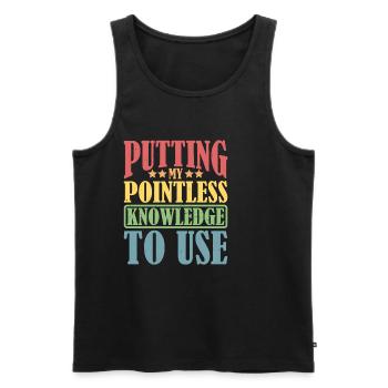 Putting My Pointless Knowledge To Use - Men's Premium Organic Tank Top - black - Front - AI Model Male 178 light (178cm)