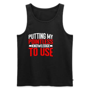 Putting My Pointless Knowledge To Use 2 - Männer Premium Bio Tank Top - Schwarz - Vorne - AI Model Male 178 light (178cm)