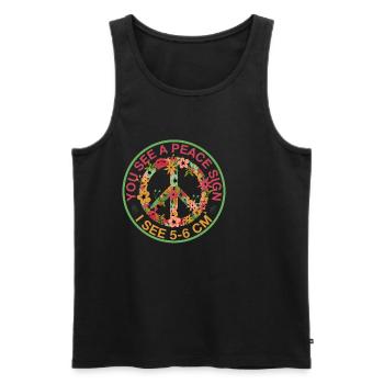 You See A Peace Sign, I See 5-6 Cm 2 - Männer Premium Bio Tank Top - Schwarz - Vorne - AI Model Male 178 light (178cm)