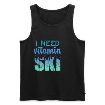 I Need Vitamin Ski 3 - Männer Premium Bio Tank Top - Schwarz - Vorne - AI Model Male 178 light (178cm)