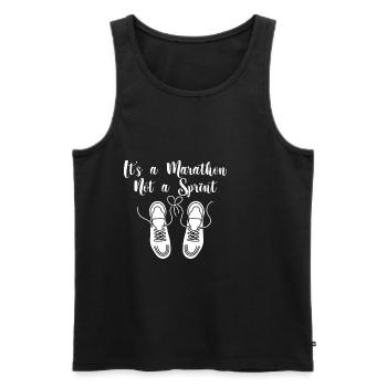 C’est un marathon, pas un sprint 4 - Débardeur bio Premium Homme - noir - Devant - Michal (187cm)