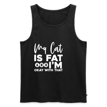 My Cat Is Fat And I'm Okay With That 3 - Men's Premium Organic Tank Top - black - Front - AI Model Male 178 light (178cm)