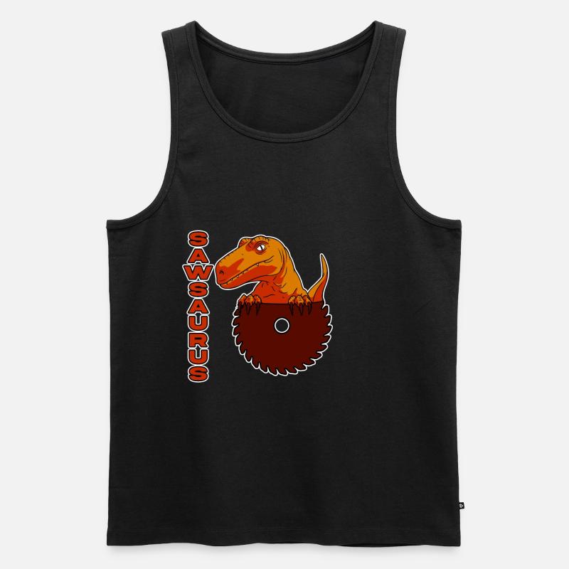 Sawsaurus - Männer Premium Bio Tank Top - Schwarz