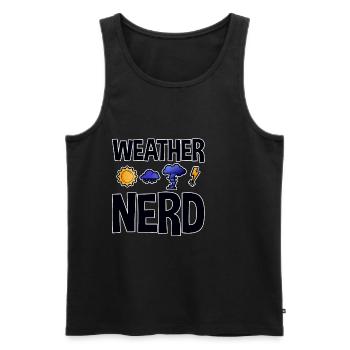Weather Nerd 2 - Men's Premium Organic Tank Top - black - Front - AI Model Male 178 light (178cm)