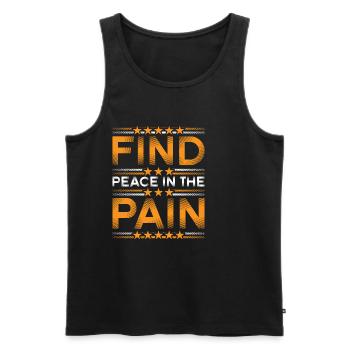 Find Peace In The Pain 17 - Männer Premium Bio Tank Top - Schwarz - Vorne - Michal (187cm)