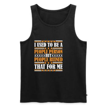 I Used To Be A People Person 23 - Men's Premium Organic Tank Top - black - Front - AI Model Male 178 light (178cm)