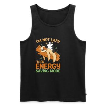 I'm Not Lazy I'm On Energy Saving Mode 4 - Männer Premium Bio Tank Top - Schwarz - Vorne - Michal (187cm)