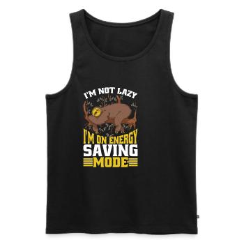 I'm Not Lazy I'm On Energy Saving Mode 5 - Männer Premium Bio Tank Top - Schwarz - Vorne - Michal (187cm)