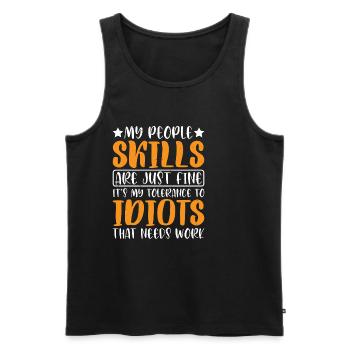 C’est ma tolérance aux idiots qui a besoin de travail 11 - Débardeur bio Premium Homme - noir - Devant - Michal (187cm)