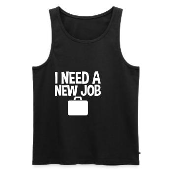 J’ai besoin d’un nouvel emploi 4 - Débardeur bio Premium Homme - noir - Devant - Michal (187cm)