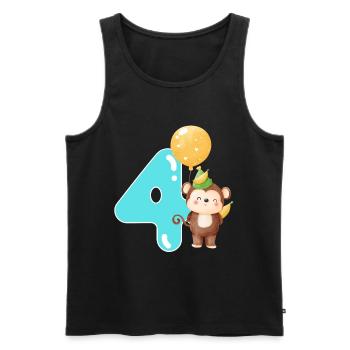 4. Geburtstag. 4 Jahre Geschenk - Männer Premium Bio Tank Top - Schwarz - Vorne - Michal (187cm)