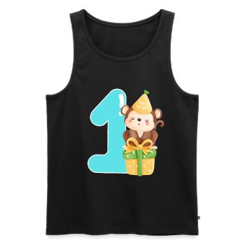 1st birthday. first birthday - Men's Premium Organic Tank Top - black - Front - AI Model Male 178 light (178cm)