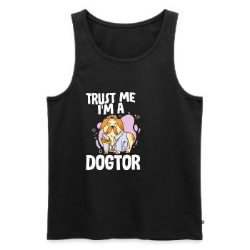 Croyez-moi, je suis un Dogtor 4 - Débardeur bio Premium Homme - noir - Devant - Michal (187cm)