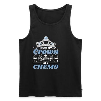 Tenez ma couronne pendant que je termine ma chimio 67 - Débardeur bio Premium Homme - noir - Devant - Michal (187cm)