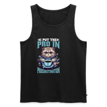 I Put The Pro In Procrastination 28 - Männer Premium Bio Tank Top - Schwarz - Vorne - Michal (187cm)