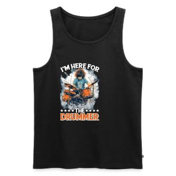 I'm Here For The Drummer 10 - Männer Premium Bio Tank Top - Schwarz - Vorne - Michal (187cm)