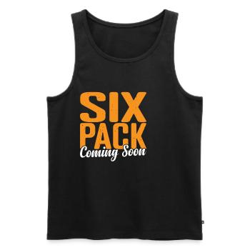 Six Pack Coming Soon 60 - Männer Premium Bio Tank Top - Schwarz - Vorne - Michal (187cm)