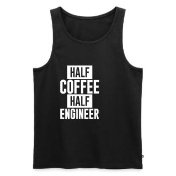 Half Coffee Half Engineer - Men's Premium Organic Tank Top - black - Front - Michal (187cm)