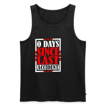 0 Jours depuis le dernier accident 13 - Débardeur bio Premium Homme - noir - Devant - Michal (187cm)