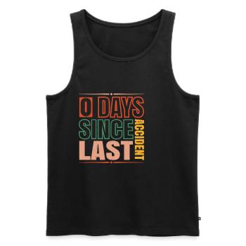 0 Days Since Last Accident 14 - Männer Premium Bio Tank Top - Schwarz - Vorne - Michal (187cm)