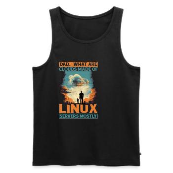 What Are Clouds Made Of, Linux Servers Mostly 12 - Männer Premium Bio Tank Top - Schwarz - Vorne - Michal (187cm)