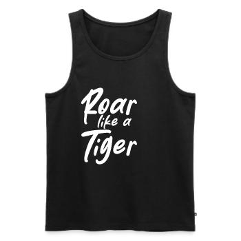 Rugir comme un tigre - Débardeur bio Premium Homme - noir - Devant - Michal (187cm)