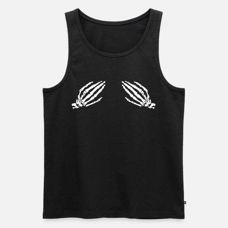 Skelett-Hand - Männer Premium Bio Tank Top - Schwarz