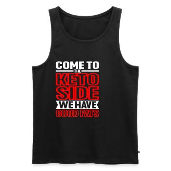 Come To The Keto Side, We Have Good Fats - Men's Premium Organic Tank Top - black - Front - AI Model Male 178 light (178cm)