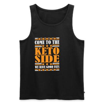 Come To The Keto Side, We Have Good Fats 4 - Men's Premium Organic Tank Top - black - Front - AI Model Male 178 light (178cm)