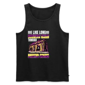 I Like Long Romantic Walks Through Haunted Houses - Men's Premium Organic Tank Top - black - Front - Michal (187cm)