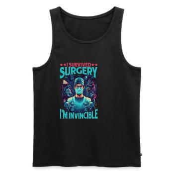 I Survived Surgery, I'm Invincible 8 - Men's Premium Organic Tank Top - black - Front - Michal (187cm)