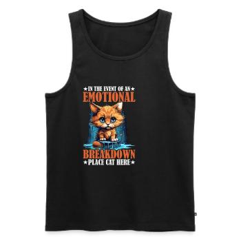 Event Of An Emotional Breakdown, Place Cat Here 4 - Men's Premium Organic Tank Top - black - Front - AI Model Male 178 light (178cm)