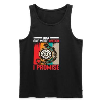 Just One More Watch I Promise 2 - Männer Premium Bio Tank Top - Schwarz - Vorne - Michal (187cm)