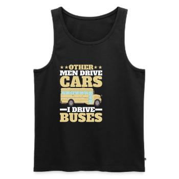 Other Men Drive Cars I Drive Buses 2 - Men's Premium Organic Tank Top - black - Front - AI Model Male 178 light (178cm)