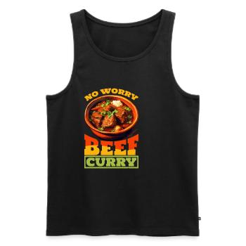 No Worry Beef Curry 4 - Männer Premium Bio Tank Top - Schwarz - Vorne - AI Model Male 178 light (178cm)