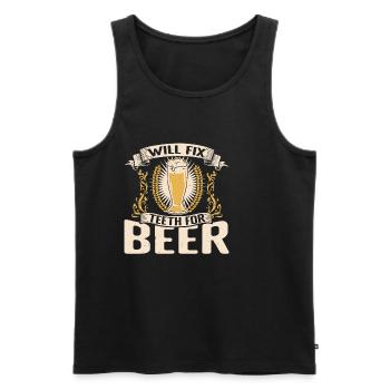 Will Fix Teeth For Beer 3 - Men's Premium Organic Tank Top - black - Front - Michal (187cm)