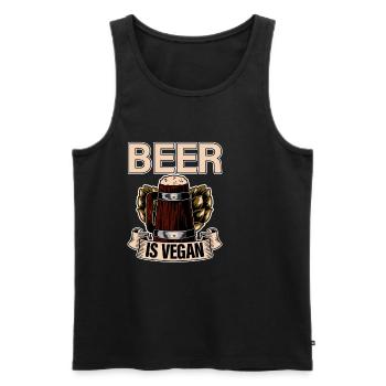 La bière est végétalienne 2 - Débardeur bio Premium Homme - noir - Devant - AI Model Male 178 light (178cm)