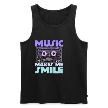 Music Makes Me Smile 4 - Men's Premium Organic Tank Top - black - Front - Michal (187cm)