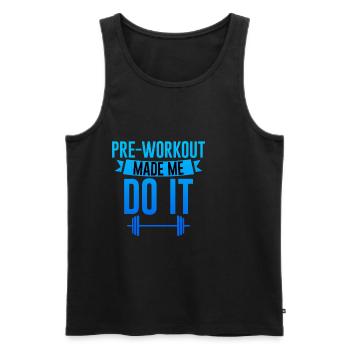 Le pré-entraînement m’a fait le faire 4 - Débardeur bio Premium Homme - noir - Devant - AI Model Male 178 light (178cm)