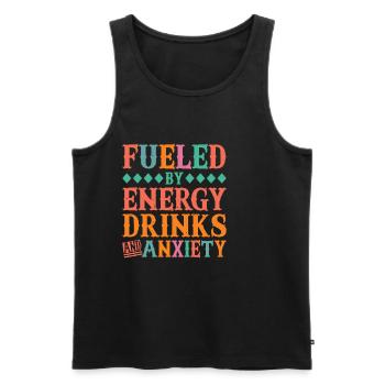 Fueled By Energy Drinks And Anxiety - Men's Premium Organic Tank Top - black - Front - Michal (187cm)