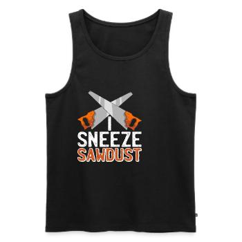 I Sneeze Sawdust 3 - Männer Premium Bio Tank Top - Schwarz - Vorne - AI Model Male 178 light (178cm)