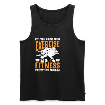I'm In The Fitness Protection Program 2 - Männer Premium Bio Tank Top - Schwarz - Vorne - AI Model Male 178 light (178cm)